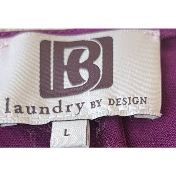 LAUNDRY BY DESIGN CAP SLEEVE DRESS, WOMENS, L, BURGANDY & BLUE HEM, FIT & FLARE - Picture 8 of 11